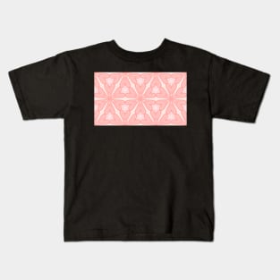 Soft Pink Pastel Valentine Heart Flower Pattern Kids T-Shirt